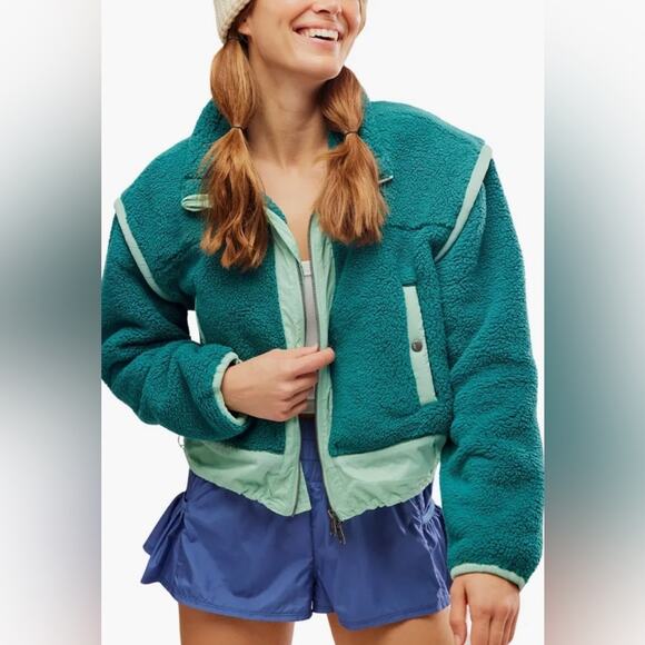 NWT FP Movement by Free People Courtside Faux Shearling Jacket xsmall - Picture 1 of 13